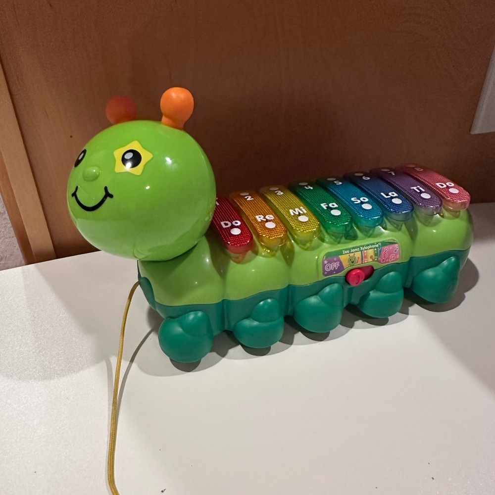 2018 VTech Zoo Jamz Xylophone Light Up Musical Caterpillar Pull Toy Tested Works